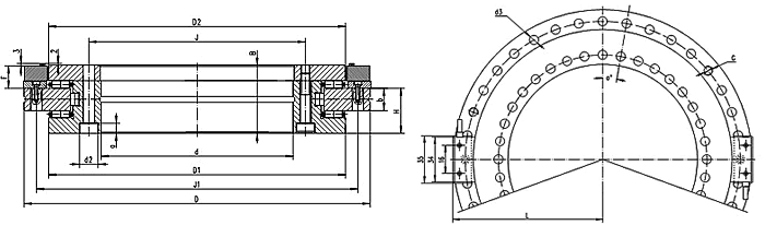 YRTM带角度测量系统的双向推力圆柱滚子组合轴承参数